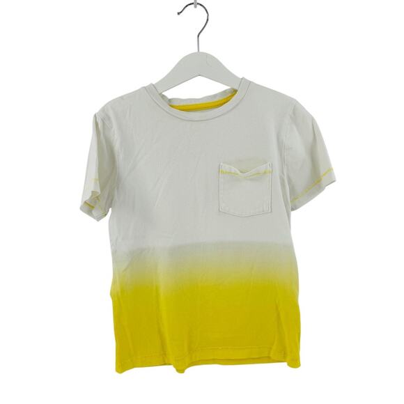 Boden White to Yellow Ombre Pocket Tee Bright Summer Fade Crewneck Size 7-8Y - Picture 1 of 5
